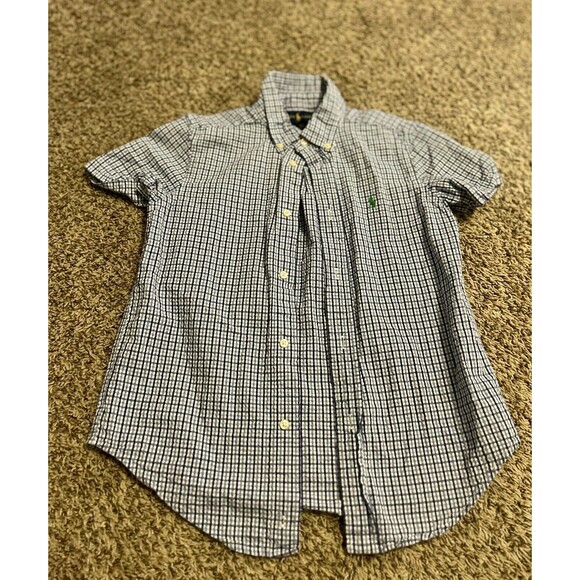 Ralph Lauren Button Down Shirt Kids Size 7 Blue - Picture 2 of 4